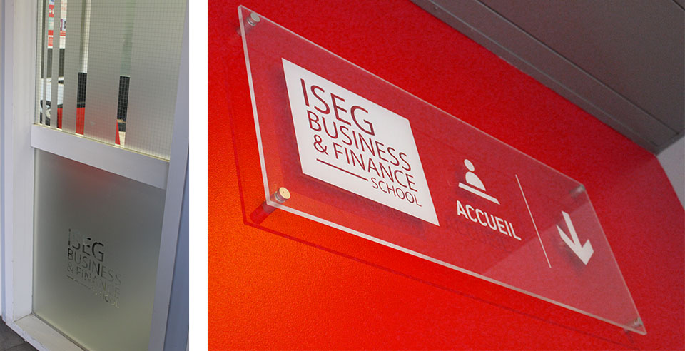 Signalétique pour l'école ISEG Business & Finance School Bordeaux